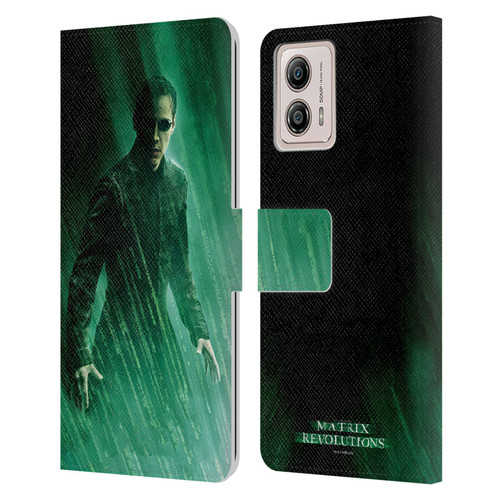 The Matrix Revolutions Key Art Neo 3 Leather Book Wallet Case Cover For Motorola Moto G53 5G