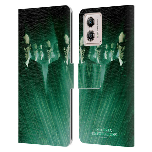 The Matrix Revolutions Key Art Smiths Leather Book Wallet Case Cover For Motorola Moto G53 5G