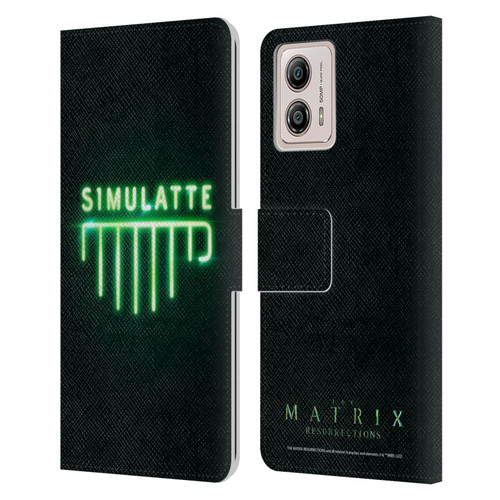 The Matrix Resurrections Key Art Simulatte Leather Book Wallet Case Cover For Motorola Moto G53 5G