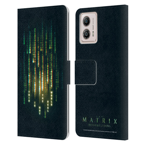 The Matrix Resurrections Key Art This Is Not The Real World Leather Book Wallet Case Cover For Motorola Moto G53 5G