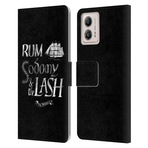 The Pogues Graphics Rum Sodony & The Lash Leather Book Wallet Case Cover For Motorola Moto G53 5G