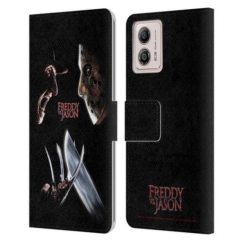 Freddy VS. Jason Graphics Freddy vs. Jason Leather Book Wallet Case Cover For Motorola Moto G53 5G