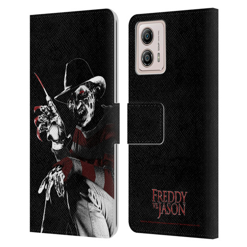 Freddy VS. Jason Graphics Freddy Leather Book Wallet Case Cover For Motorola Moto G53 5G
