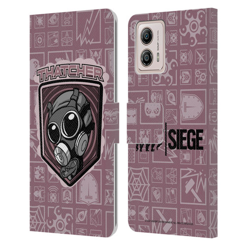 Tom Clancy's Rainbow Six Siege Chibi Operators Thatcher Leather Book Wallet Case Cover For Motorola Moto G53 5G