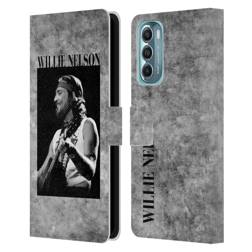 Willie Nelson Grunge Black And White Leather Book Wallet Case Cover For Motorola Moto G Stylus 5G (2022)