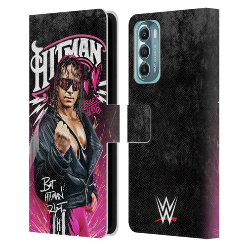 WWE Bret Hart Hitman Graphics Leather Book Wallet Case Cover For Motorola Moto G Stylus 5G (2022)