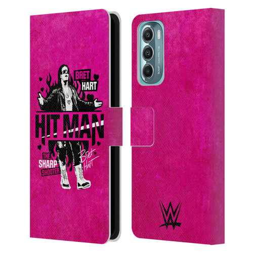 WWE Bret Hart Hitman Leather Book Wallet Case Cover For Motorola Moto G Stylus 5G (2022)