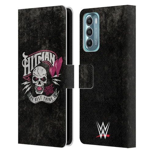 WWE Bret Hart Hitman Logo Leather Book Wallet Case Cover For Motorola Moto G Stylus 5G (2022)