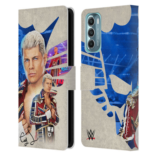 WWE Cody Rhodes Superstar Graphics Leather Book Wallet Case Cover For Motorola Moto G Stylus 5G (2022)