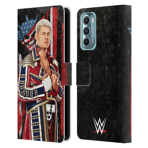 WWE Cody Rhodes Superstar Flag Leather Book Wallet Case Cover For Motorola Moto G Stylus 5G (2022)