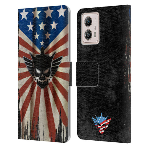 WWE Cody Rhodes Distressed Flag Leather Book Wallet Case Cover For Motorola Moto G53 5G