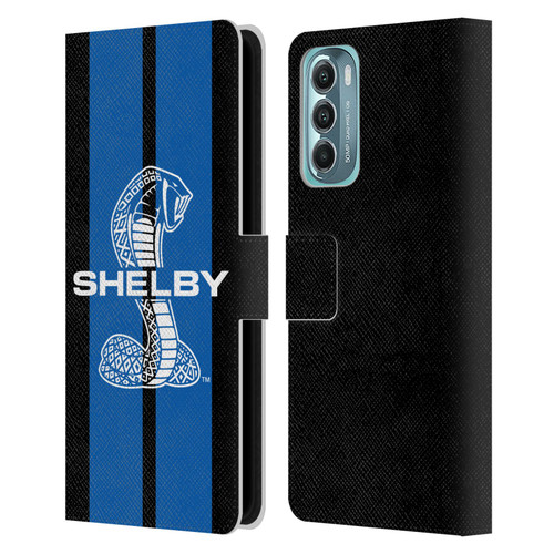 Shelby Car Graphics Blue Leather Book Wallet Case Cover For Motorola Moto G Stylus 5G (2022)