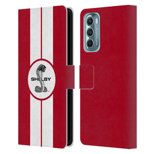Shelby Car Graphics 1965 427 S/C Red Leather Book Wallet Case Cover For Motorola Moto G Stylus 5G (2022)