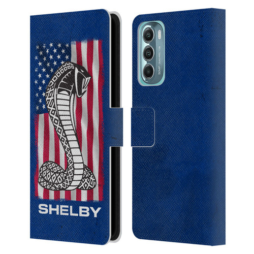 Shelby Logos American Flag Leather Book Wallet Case Cover For Motorola Moto G Stylus 5G (2022)