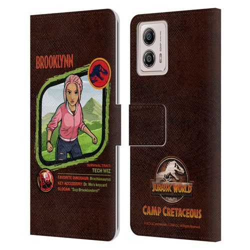 Jurassic World: Camp Cretaceous Character Art Brooklynn Leather Book Wallet Case Cover For Motorola Moto G53 5G