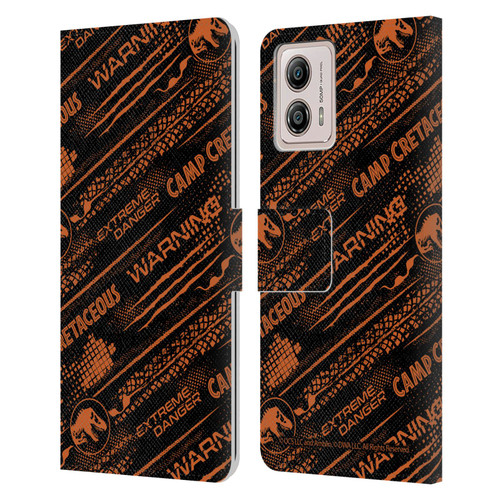 Jurassic World: Camp Cretaceous Character Art Pattern Danger Leather Book Wallet Case Cover For Motorola Moto G53 5G