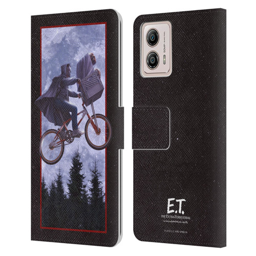 E.T. Graphics Night Bike Rides Leather Book Wallet Case Cover For Motorola Moto G53 5G