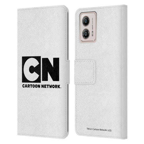 Cartoon Network Logo Plain Leather Book Wallet Case Cover For Motorola Moto G53 5G