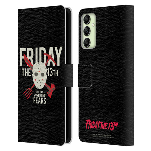 Friday the 13th 1980 Graphics The Day Everyone Fears Leather Book Wallet Case Cover For Samsung Galaxy A14 5G