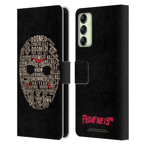 Friday the 13th 1980 Graphics Typography Leather Book Wallet Case Cover For Samsung Galaxy A14 5G