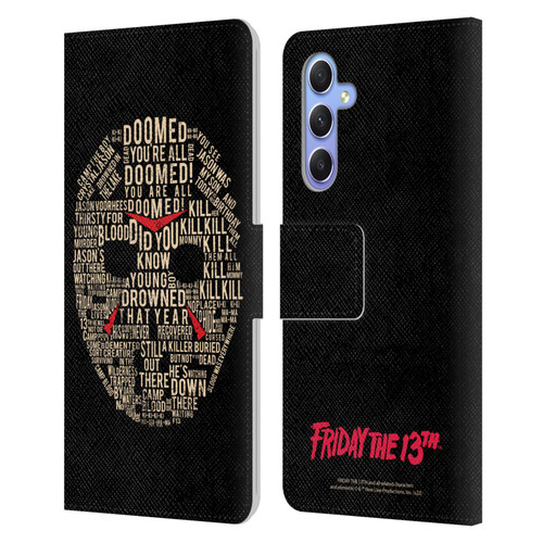Friday the 13th 1980 Graphics Typography Leather Book Wallet Case Cover For Samsung Galaxy A34 5G