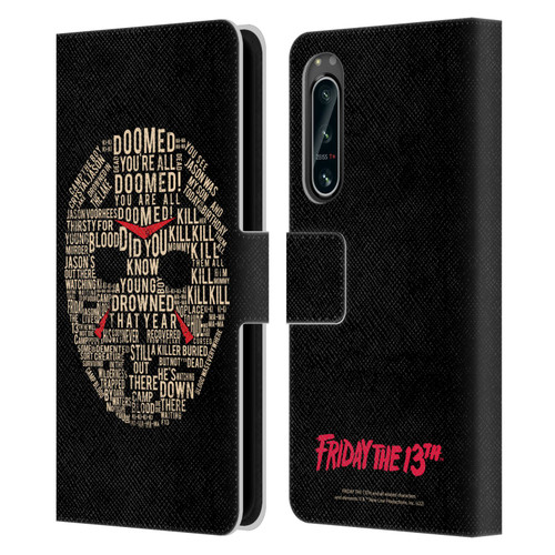 Friday the 13th 1980 Graphics Typography Leather Book Wallet Case Cover For Sony Xperia 5 IV
