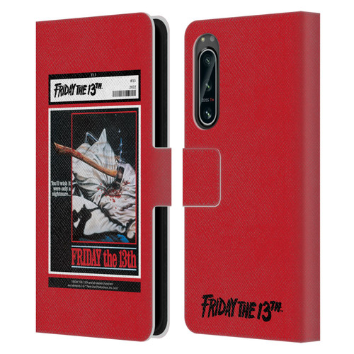 Friday the 13th 1980 Graphics Poster 2 Leather Book Wallet Case Cover For Sony Xperia 5 IV