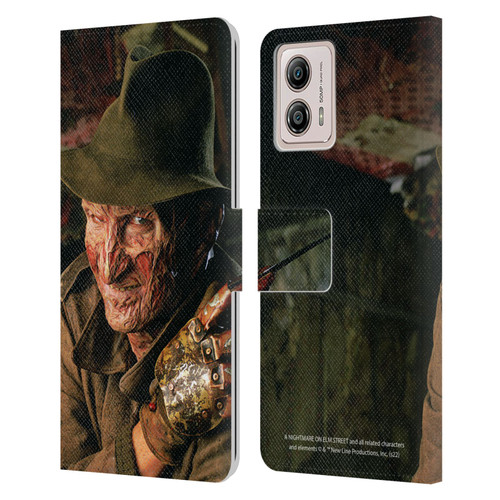 A Nightmare On Elm Street 4 The Dream Master Graphics Freddy Leather Book Wallet Case Cover For Motorola Moto G53 5G