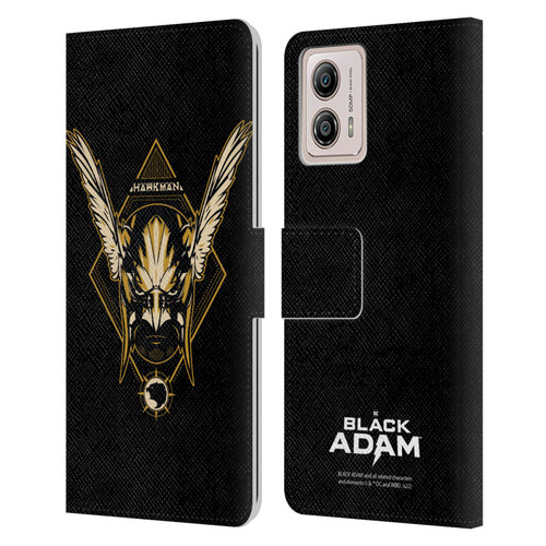 Black Adam Graphics Hawkman Leather Book Wallet Case Cover For Motorola Moto G53 5G