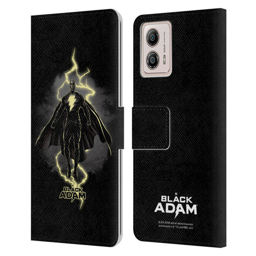 Black Adam Graphics Lightning Leather Book Wallet Case Cover For Motorola Moto G53 5G