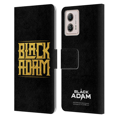 Black Adam Graphics Logotype Leather Book Wallet Case Cover For Motorola Moto G53 5G