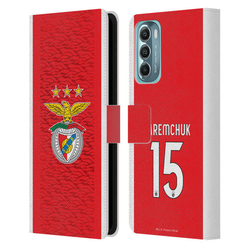 S.L. Benfica 2021/22 Players Home Kit Roman Yaremchuk Leather Book Wallet Case Cover For Motorola Moto G Stylus 5G (2022)