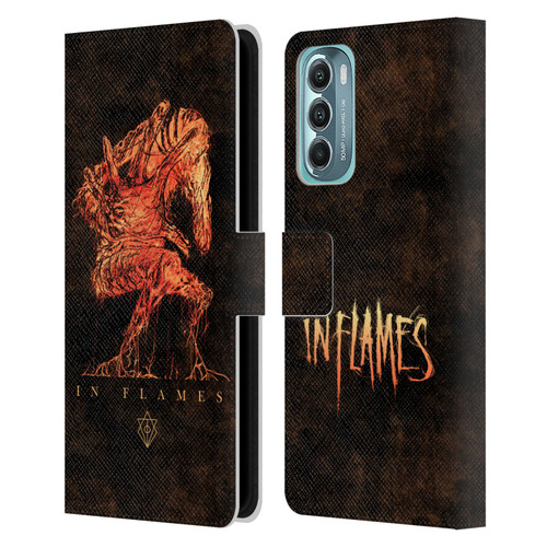 In Flames Metal Grunge Creature Leather Book Wallet Case Cover For Motorola Moto G Stylus 5G (2022)