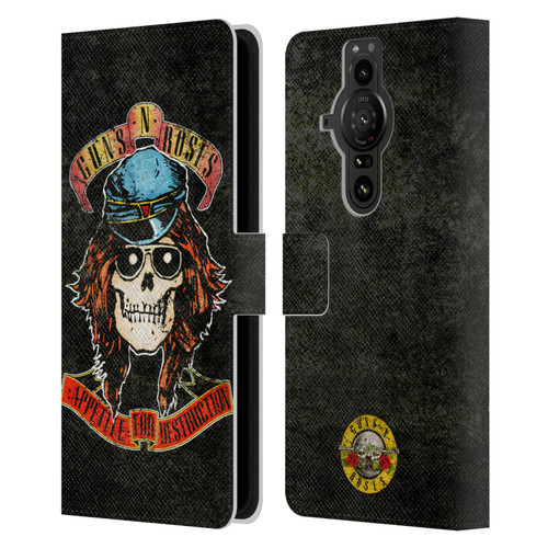 Guns N' Roses Vintage Rose Leather Book Wallet Case Cover For Sony Xperia Pro-I