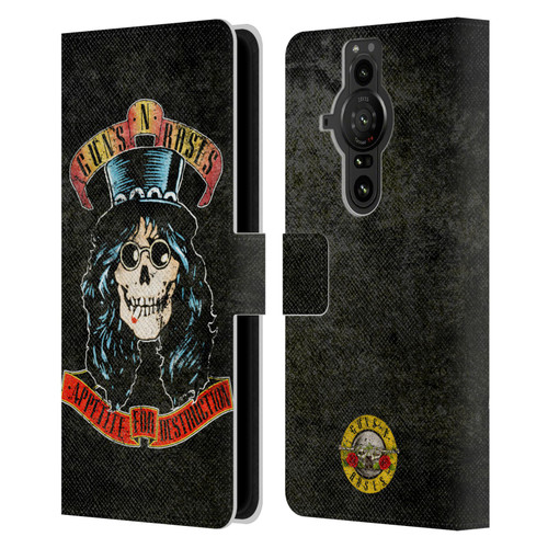Guns N' Roses Vintage Slash Leather Book Wallet Case Cover For Sony Xperia Pro-I