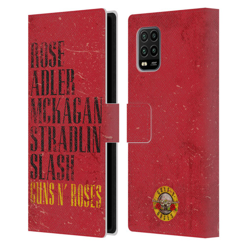 Guns N' Roses Vintage Names Leather Book Wallet Case Cover For Xiaomi Mi 10 Lite 5G