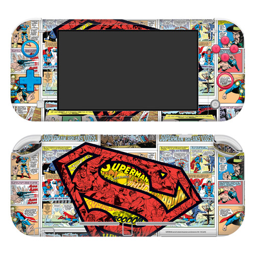 Superman DC Comics Logos And Comic Book Oversized Vinyl Sticker Skin Decal Cover for Nintendo Switch Lite