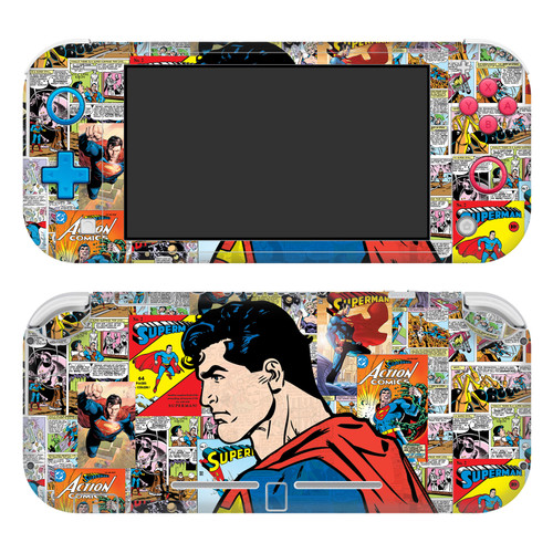 Superman DC Comics Logos And Comic Book Character Collage Vinyl Sticker Skin Decal Cover for Nintendo Switch Lite