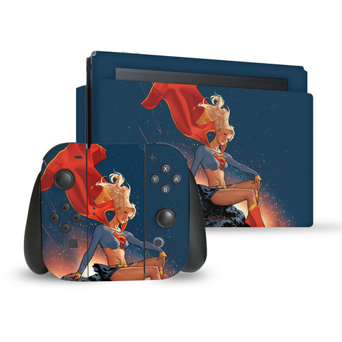 Superman DC Comics Logos And Comic Book Supergirl Vinyl Sticker Skin Decal Cover for Nintendo Switch Bundle