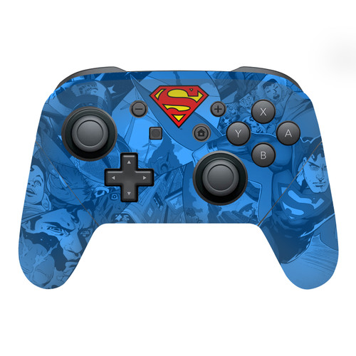 Superman DC Comics Logos And Comic Book Collage Vinyl Sticker Skin Decal Cover for Nintendo Switch Pro Controller
