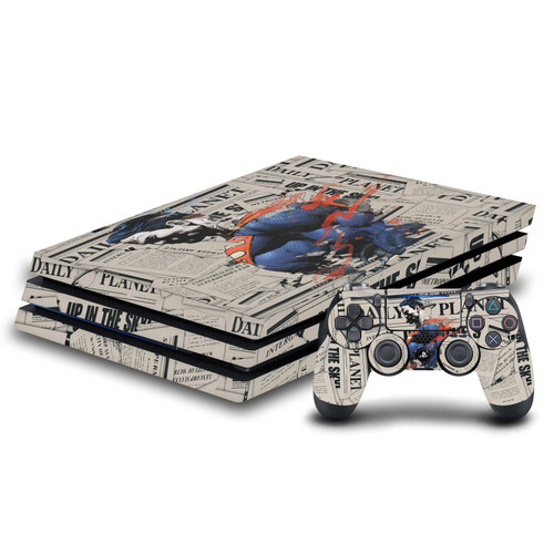 Superman DC Comics Logos And Comic Book Newspaper Vinyl Sticker Skin Decal Cover for Sony PS4 Pro Bundle