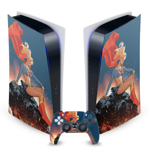 Superman DC Comics Logos And Comic Book Supergirl Vinyl Sticker Skin Decal Cover for Sony PS5 Digital Edition Bundle