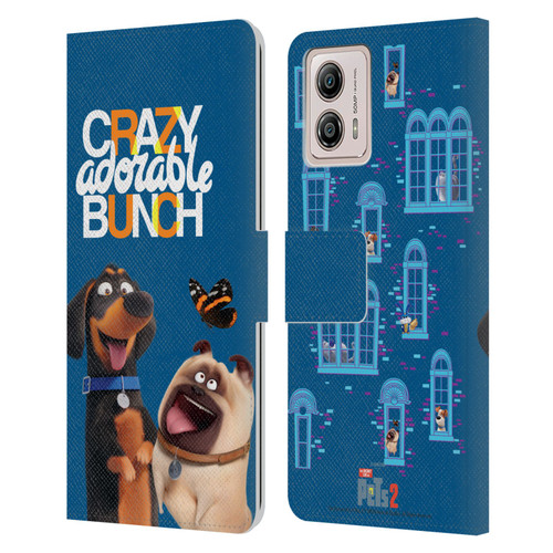 The Secret Life of Pets 2 II For Pet's Sake Group Leather Book Wallet Case Cover For Motorola Moto G53 5G