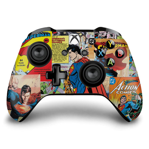 Superman DC Comics Logos And Comic Book Character Collage Vinyl Sticker Skin Decal Cover for Microsoft Xbox One S / X Controller