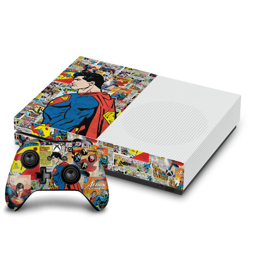 Superman DC Comics Logos And Comic Book Character Collage Vinyl Sticker Skin Decal Cover for Microsoft One S Console & Controller