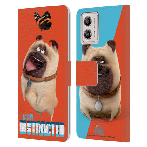 The Secret Life of Pets 2 II For Pet's Sake Mel Pug Dog Butterfly Leather Book Wallet Case Cover For Motorola Moto G53 5G