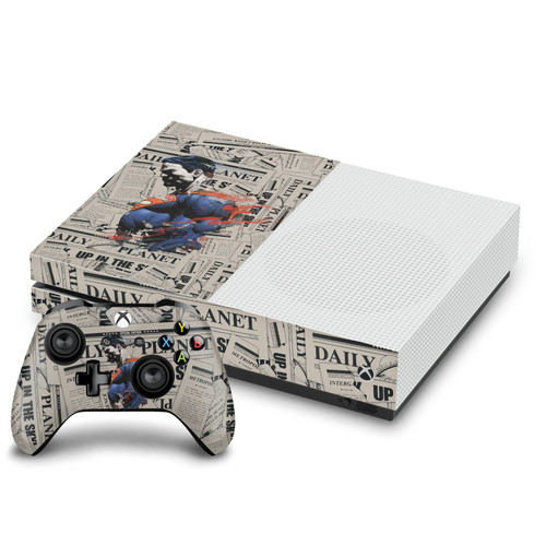 Superman DC Comics Logos And Comic Book Newspaper Vinyl Sticker Skin Decal Cover for Microsoft One S Console & Controller