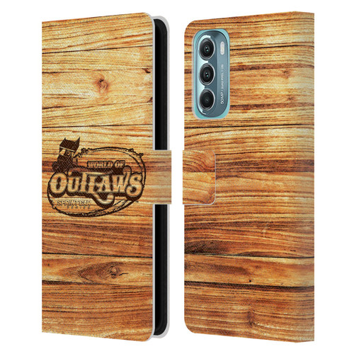 World of Outlaws Western Graphics Wood Logo Leather Book Wallet Case Cover For Motorola Moto G Stylus 5G (2022)