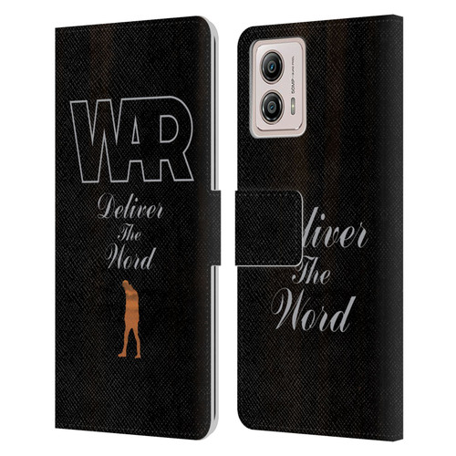 War Graphics Deliver The World Leather Book Wallet Case Cover For Motorola Moto G53 5G