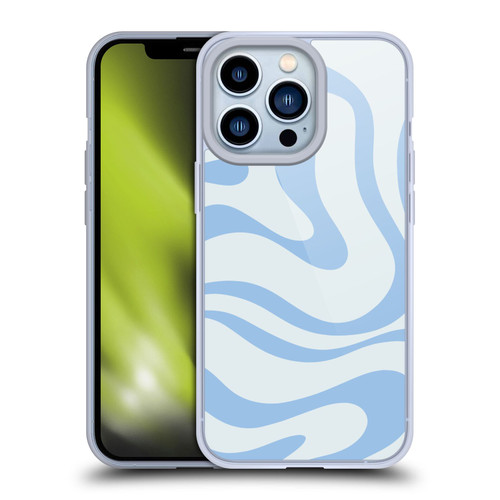 Kierkegaard Design Studio Art Blue Abstract Swirl Pattern Soft Gel Case for Apple iPhone 13 Pro